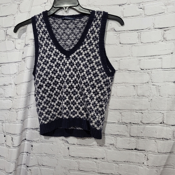 Brandy Melville Jackets & Blazers - Brandy Melville Academia Blue White Sweater Vest Preppy Y2K